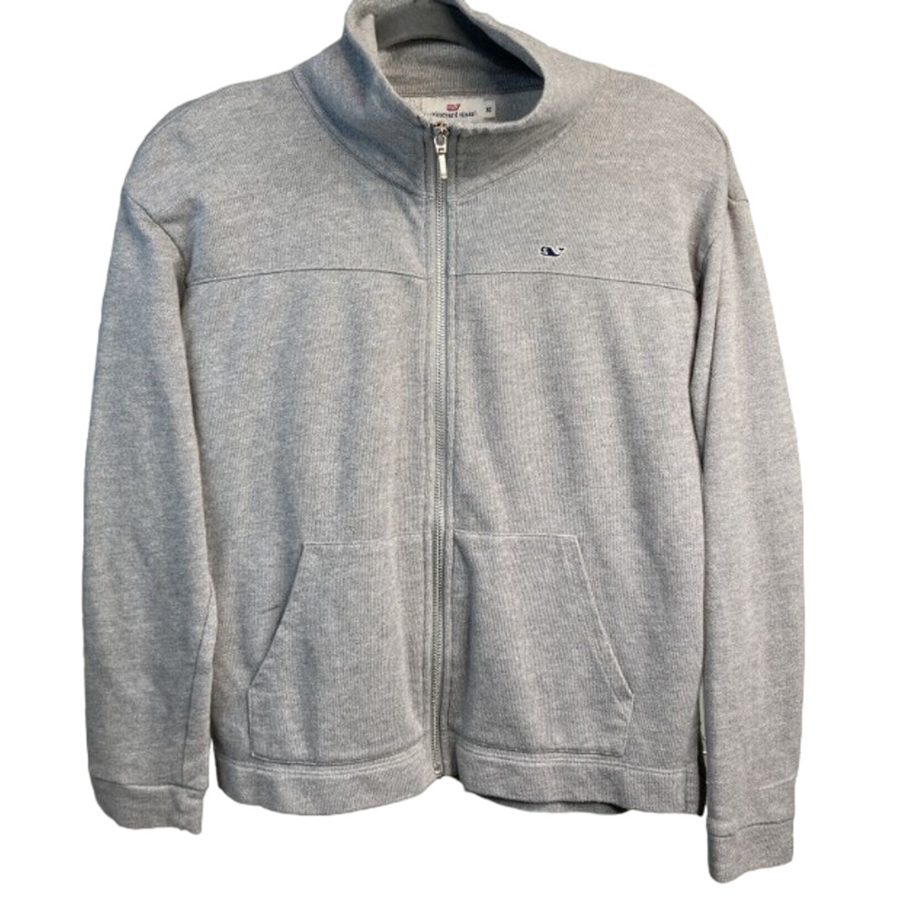 Vineyard Vines PDC Full Zip Sweater Womens Size XS Gray High Neck Pockets Jacket